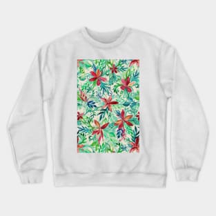 Vintage Tropical Floral - a watercolor pattern Crewneck Sweatshirt